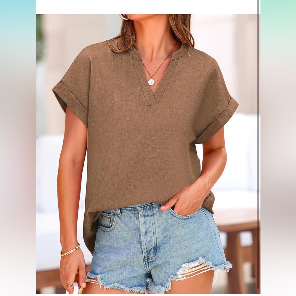 BTFBM Women Tops Dressy Casual Business Office Work Outfits V Neck